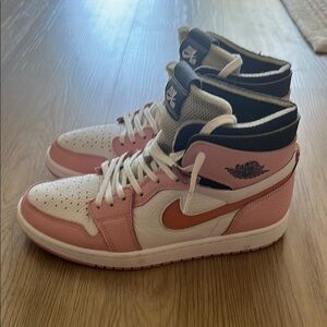 Nike air Jordan Pink and White High-Top Sneakers